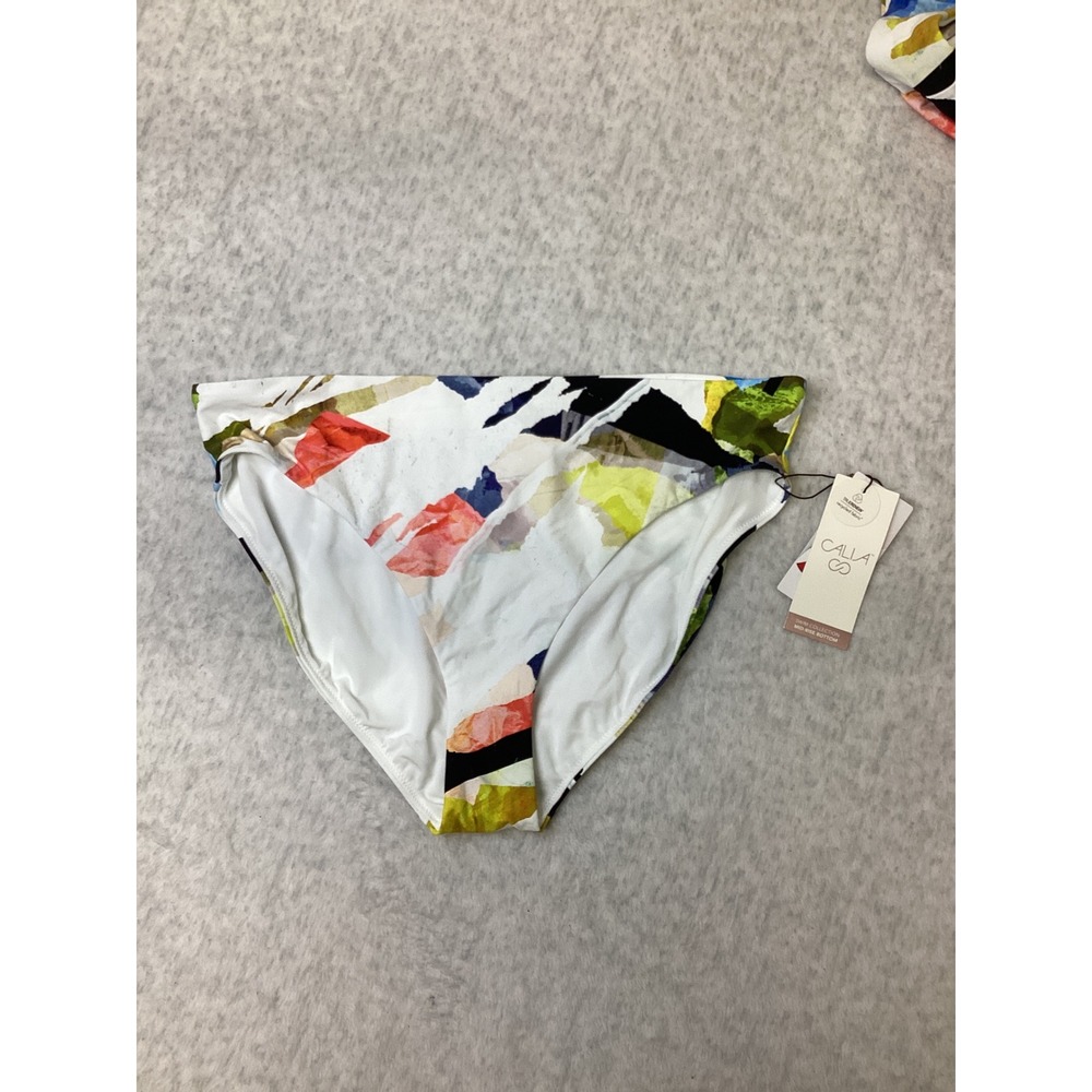 CALIA Women Core Mid Rise Bikini Bottom Collage Pure White WSA15401PRTSP25 L